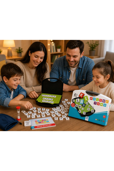 NUNU Portable Word Game with Bag, Turkish Lettered Educational Intelligence G...