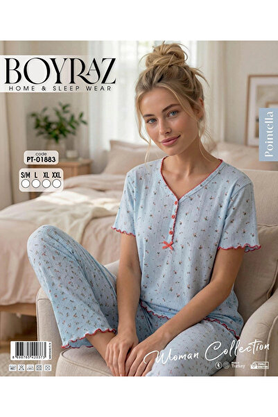 Beruflic Boyraz pt-01883 women's pointella short sleeve pajama set