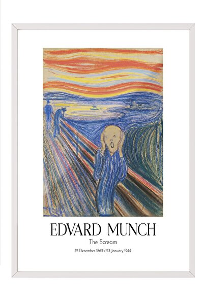 Postifull Edvard Munch - Vrisak, slika u belom okviru, umetnička serija BR:11...