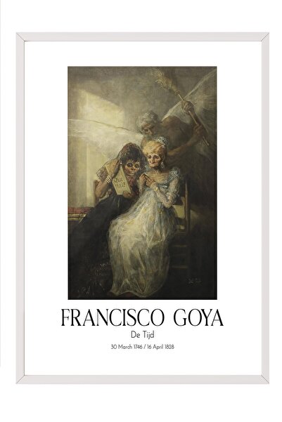 Postifull Francisco Goya - De Tijd, Tablou în ramă albă, Seria de artă NR:111845