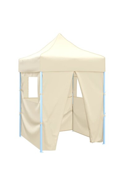 vidaxl Cort de petrecere pliabil cu 4 peret›i, crem, 2 x 2 m, ot›el