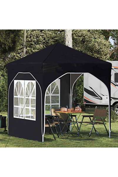 vidaxl Cort de Petrecere Pop-up 192 x 192 x 245 cm Negru