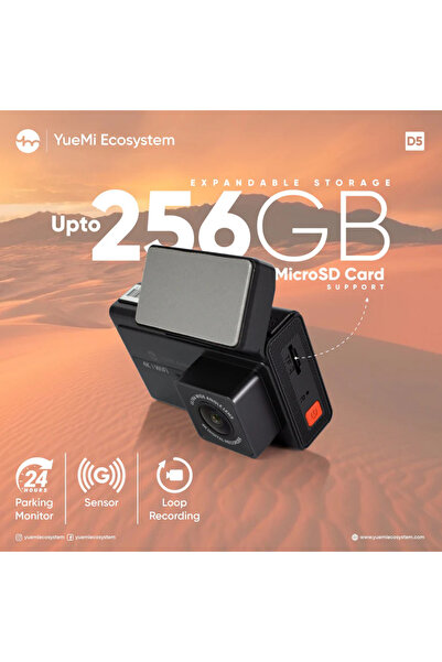 YUEMI كاميرا سيارة داش كام 4K من Ecosystem – رؤية واسعة 170° مع Wi-Fi وتحكم ع...