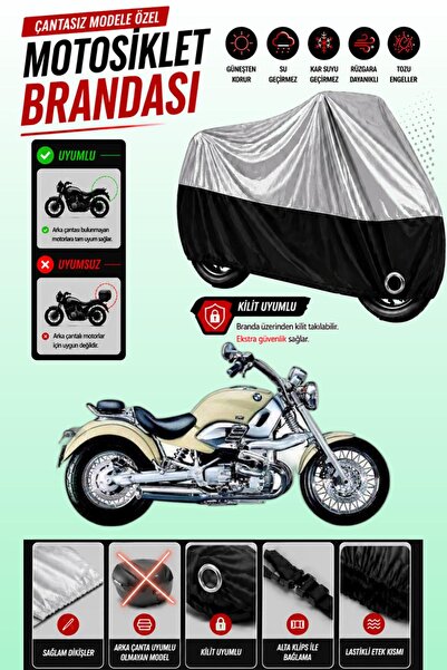 Cemku Twin غطاء محرك متوافق مع سيارة BMW R 1200 C باللون الرمادي من الأعلى وا...