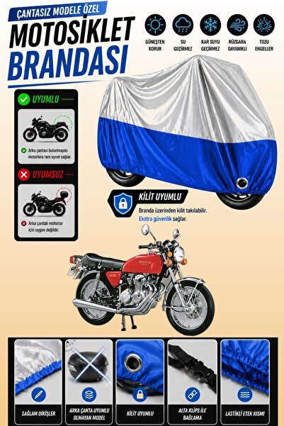 Cemku Twin غطاء محرك متوافق مع هوندا CB 400 F باللون الرمادي من الأعلى والأزر...