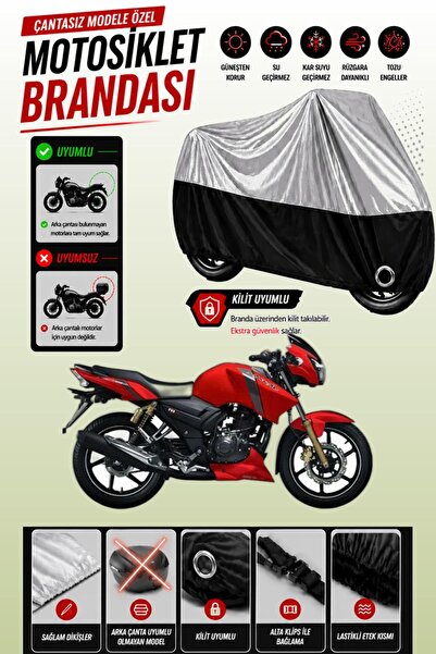 Cemku Twin غطاء محرك متوافق مع TVS Apache RTR 150 باللون الرمادي من الأعلى وا...