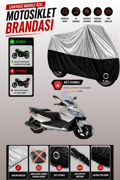 Cemku Twin غطاء محرك متوافق مع Piaggio X7 EVO 300 باللون الرمادي من الأعلى وا...