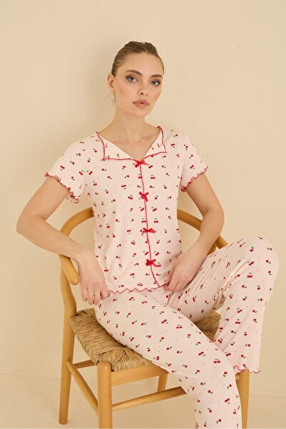 SEAMLIFE HOMEWEAR Fiyonklu Baby Overlok Pijama Takımı