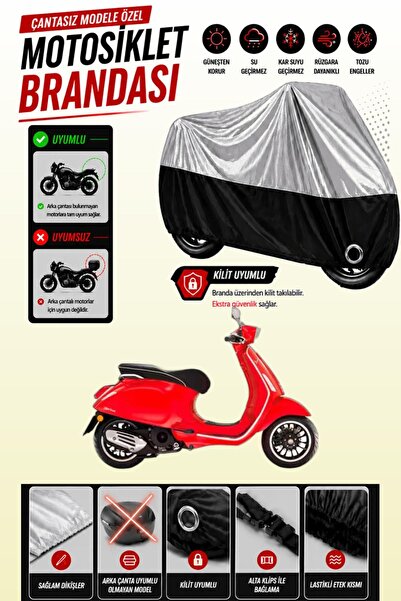 Cemku Twin غطاء محرك متوافق مع Vespa Sprint S 125 باللون الرمادي من الأعلى وا...