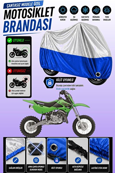 Cemku Twin غطاء محرك متوافق مع كاواساكي KX 65 باللون الرمادي من الأعلى والأزر...