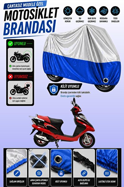 Cemku Twin غطاء محرك متوافق مع Mondial 100 RT باللون الرمادي من الأعلى والأزر...
