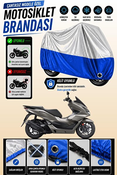 Cemku Twin غطاء محرك متوافق مع هوندا PCX150 باللون الرمادي من الأعلى والأزرق ...