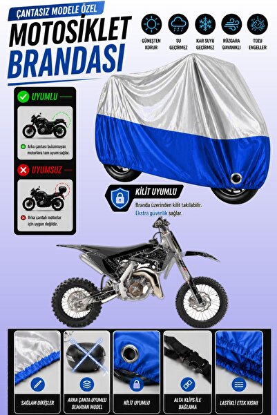 Cemku Twin غطاء محرك متوافق مع Husqvarna TC 65 باللون الرمادي من الأعلى والأز...
