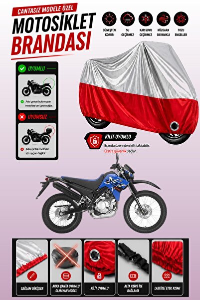 Cemku Twin غطاء محرك ياماها XT 125 R باللون الرمادي من الأعلى والأحمر من الأس...