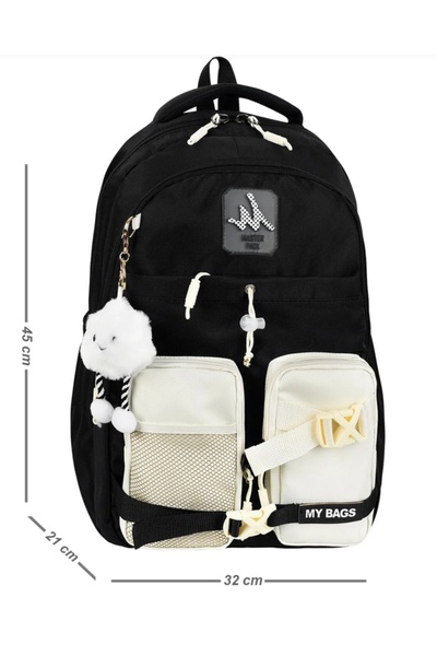 KY Korean Model 6 Compartment Water Repellent Water Bottle Compartment Sports Travel Middle School High School Daily School Backpack 705