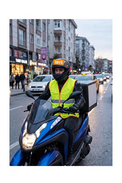 KORU İŞ SAFETY Reflektörlü Motorcu/Kuryeci Yeleği (Yüksek Parlaklı)