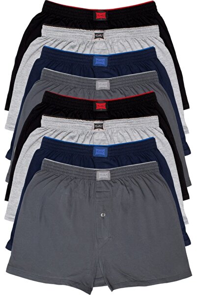 Alduja Men's 6-Pack Combed Cotton Boxer Briefs, Elastic Waistband, Assorted C...