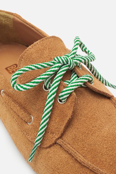 Bestyle Sperry Lace-Up Hakiki Deri Makosen – Ultra Hafif Taba Süet Deri