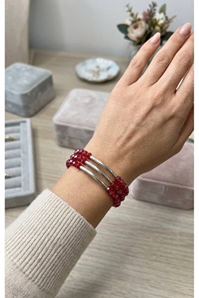 Store 99 ‘luk bileklik tasarım tesbih bordo cam kristal boncuk