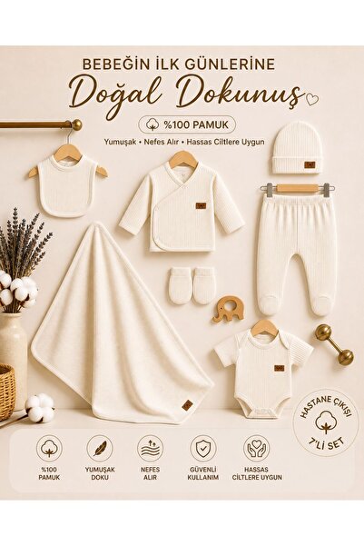 BabyMed %100 PAMUKLU RAPORLU KUMAŞ 7'Lİ HASTANE ÇIKIŞI 0-3 AY