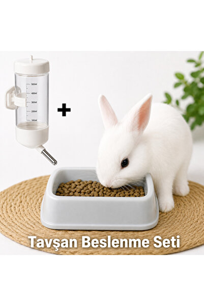 canlipetshop Tavşan Beslenme Seti Suluk Ve Mama Kabı