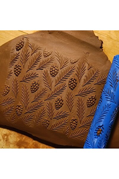 Enbceramic 14 CM SERAMİK-POLİMER KİL-DOKU RULOSU DESEN OKLAVASI