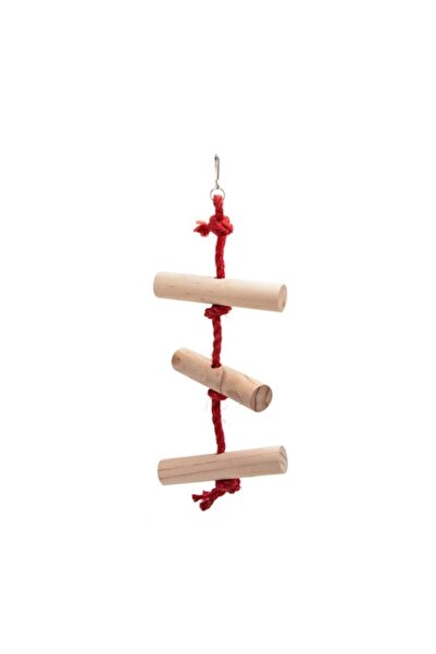 OEM Toy for Parrots, Rope with 3 Steps, Red, 45x15cm