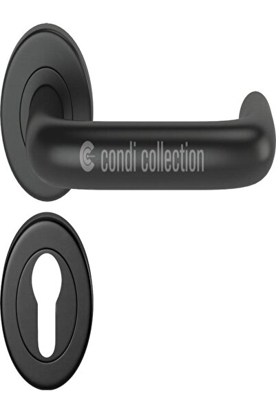 Condi Collection 901 مقبض باب ييل ستاتيك بلاك من الفولاذ المقاوم للصدأ