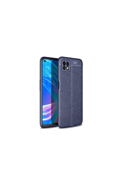 lemontti Husa Oppo A72 5G Litchi Navy Blue