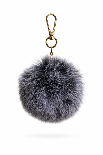 RONASBAG Black and White Plush Pompom Keychain