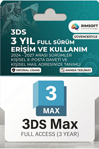 Autocad 3DS Max 2024-2027 Full Sürüm MAC OS ve Windovs için - 3 Yıl Erişim - ...