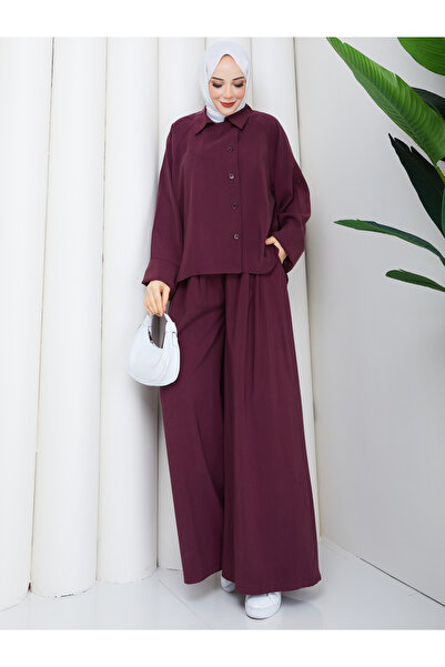 Modam Bella Set din țesătură modală cu pantaloni largi, două piese