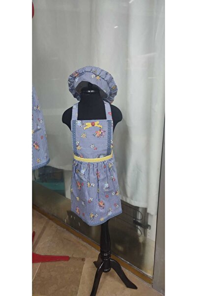 Rizos KIZ ÇOCUK MUTFAK ÖNLÜK, ŞAPKA 4-7 yaş