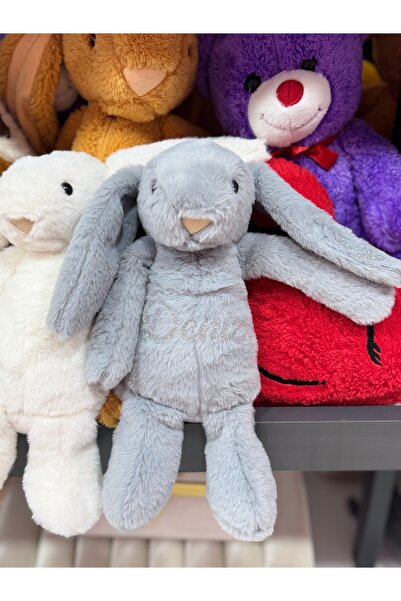 -Uyku Arkadaşım Papyonlu Uzun Kulak Bunny Peluş Tavşan