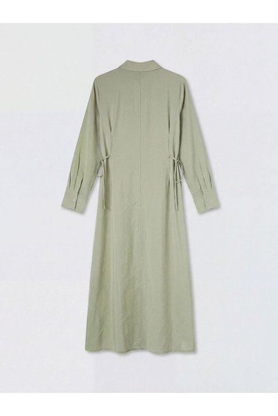 LC Waikiki Lcw Modest Tie-Waist Modal Blend Shirt Dress