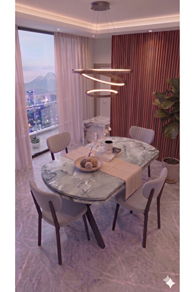 Avenza living Nova Serisi Modern Yemek Masası Takımı - 4 Kişilik Salon & Mutf...