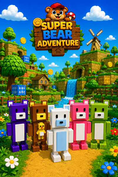 Suelo Butik Super Bear Adventure 5'li Eklemleri Hareketli Baaren Ayı Figür Se...