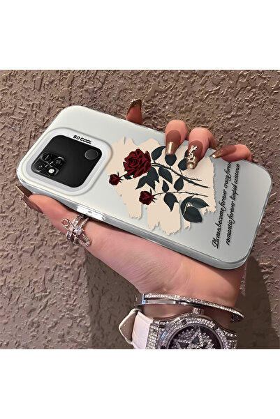PATTERNOVA Redmi 9C/10A Uyumlu Kırılmaz Silikon Güzel Çiçek Desenli Baskılı K...