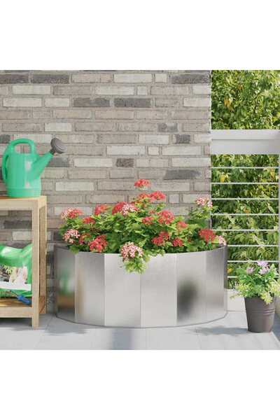 vidaxl Jardiniera Argintiu 90 x 45 x 35 cm Otel inoxidabil