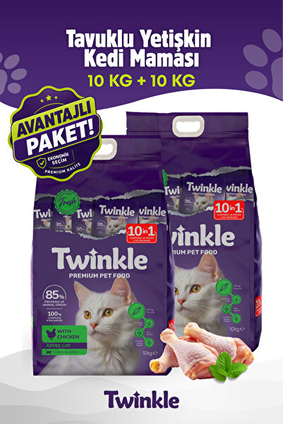 Twinkle Yetişkin Kediler için Tavuklu Tam ve Dengeli Kedi Maması Dökme 10 kg ...