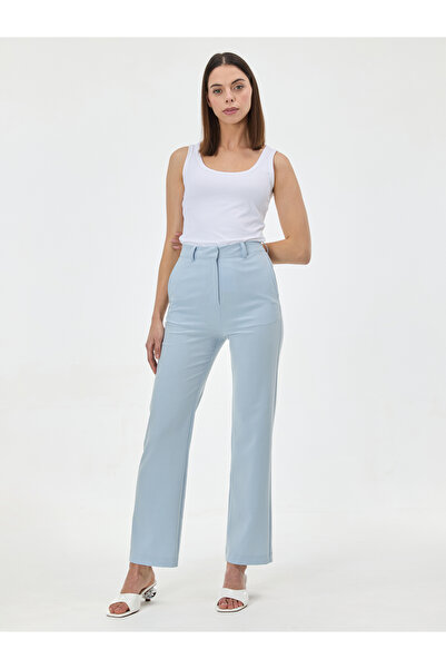 ORSAY Light blue women's straight leg trousers