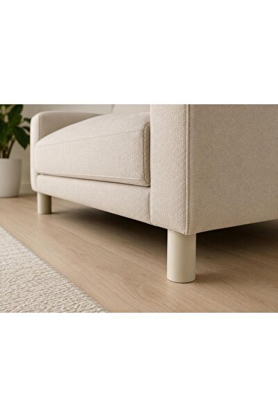 Güneş Modern Aytaşı / Krem Mobilya Ayağı 15 CM Parlak Bohem Silindir Koltuk D...