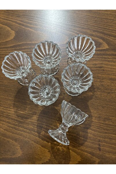DİBA AVM 6 Lı Ayaklı Mini Kristal Cam Lüks Lokumluk Kahve Yanı Sunum luk reçellik sosluk Kase hacim 50 ml