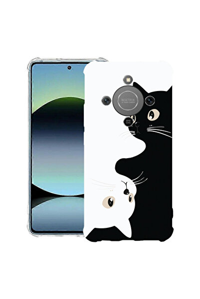bestcase Husă Antișoc pentru Honor Magic8 Lite, Pisici Alb-Negru, 3128364 AS ...
