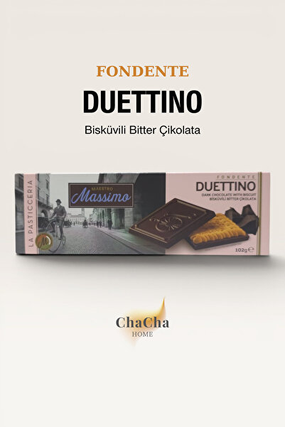 ChaCha Home MAESTRO MASSIMO DUETTINO FONDENTE BİSKÜVİLİ BİTTER ÇİKOLATA 102 GR