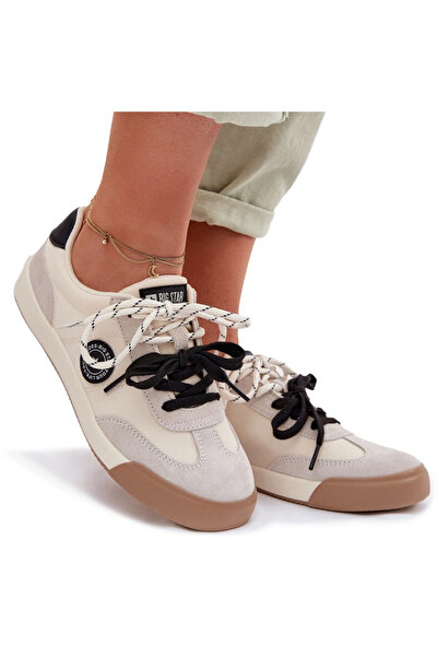 Big Star Shoes Adidași de damă cu șireturi duble Big Star TT274168 Bej 39