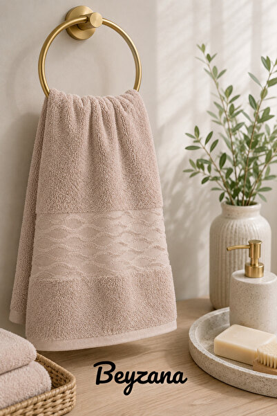 BEYZANA 1 Adet Elissa El Yüz Havlusu 50 x 90 Cm - Pudra Pembesi