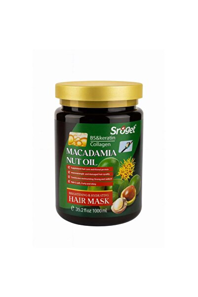 Sroget Mască de Păr cu Ulei de Nucă de Macadamia, Colagen, Keratină și Provit...