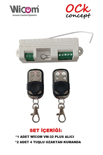 ock concept Wicom Vm-32 Plus Kepenk Panjur Modülü ve 2 Adet 4 Tuşlu 433 Mhz K...