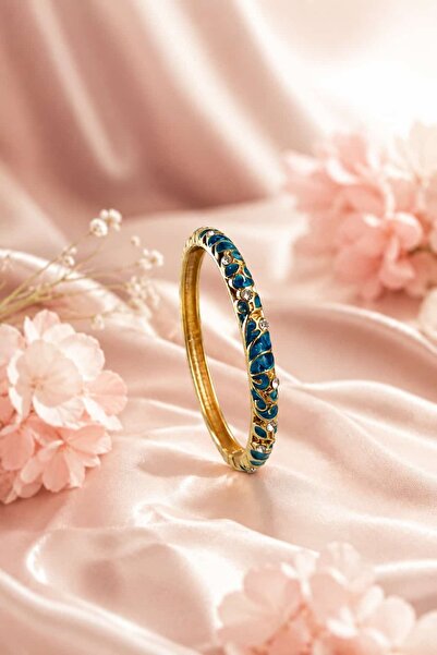 Ivory Pearl zirkon taşlı mineli çelik bilezik,altın kaplama bileklik